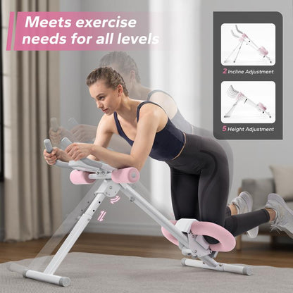 Adjustable Ab Trainer Machine with LCD Monitor, Foldable Ab Exercise Machine for abs
