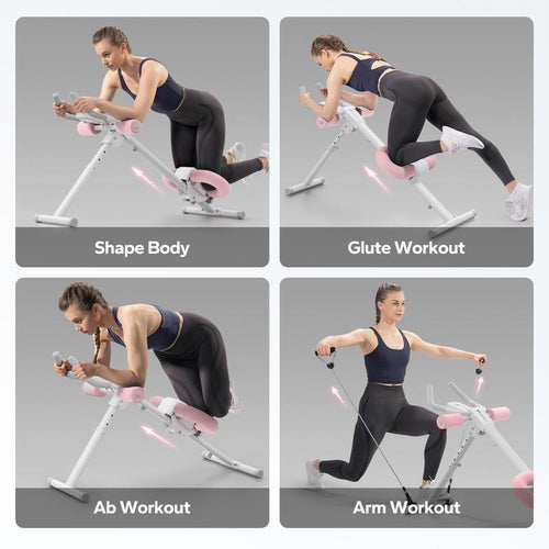 Adjustable Ab Trainer Machine with LCD Monitor, Foldable Ab Exercise Machine for abs